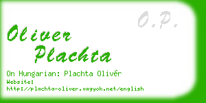 oliver plachta business card